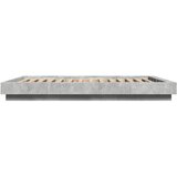  Okvir krevet s LED svjetlima siva boja betona 135x190 cm drveni | shoptok.hr