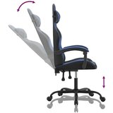  Okretna igraća stolica crno-plava od umjetne kože - Crna i plava 1 Bez naslona za noge | shoptok.hr