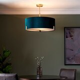  Endon 95839 - Luster na šipci HAYFIELD 3xE27/40W/230V mesing/zeleno | Eponuda.com