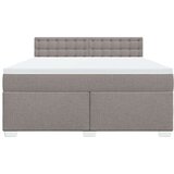vidaXL Box spring postelja z vzmetnico taupe 180x200 cm blago | Shoptok.si