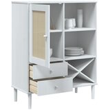  Visoka komoda SENJA bijela izgled ratana 90x40x112 cm borovina | shoptok.hr