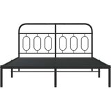  Metalni okvir za krevet s uzglavljem crni 135x190 cm | Eponuda.com