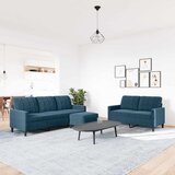 3-dijelni set sofa s jastucima plavi baršunasti | shoptok.hr