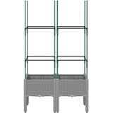  Vrtna sadilica s rešetkom svjetlosiva 80 x 40 x 142,5 cm PP | Eponuda.ba