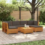 Set vanjskih sofa s jastukom 7 Komad Smeđa Čvrsto drvo akacije | shoptok.hr