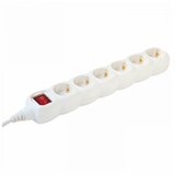 Home produžni kabel, 6 utičnice, prekidač, 1.5mm², 5 met, beli - nv 6K-5/WH/1,5
