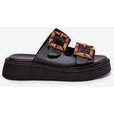 Boto Eco Leather Women's Sandals On Platform With Buckles Black Xanivia | Shoptok.si
