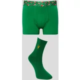 AC&Co / Altınyıldız Classics Men's Green Seamless Christmas Theme Boxer-sock Set.