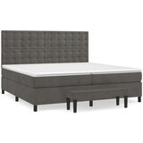  Krevet s oprugama i madracem tamnosivi 200x200 cm baršunasti | shoptok.hr