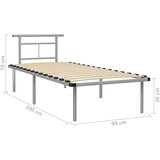  Za krevet sivi metalni 90 x 200 cm | shoptok.hr