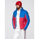 Ombre Men's long quilted jacket with large pockets - beige | shoptok.hr