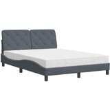  The Living Store Postelja z vzmetnico temno siva 140x200 cm žamet - Postelja, (21489899) | Shoptok.si