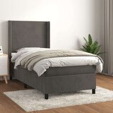 Box spring postelja z vzmetnico temno siva 100x200 cm žamet, (20789742) Cene