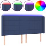  LED uzglavlje plavo 203 x 16 x 118/128 cm od tkanine | shoptok.hr