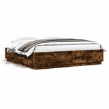 vidaXL Okvir kreveta s LED svjetlima boja hrasta 200 x 200 cm drveni Cijene