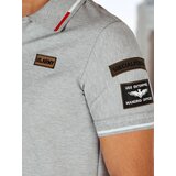 DStreet Koszulka męska polo z naszywkami szara | shoptok.hr