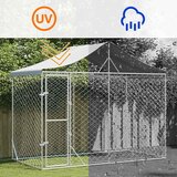 Vanjski kavez za pse s krovom srebrni 3 x 1,5 x 2,5 m čelični | shoptok.hr