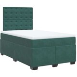 vidaXL Box spring postelja z vzmetnico temno zelena 120x200 cm žamet | Shoptok.si