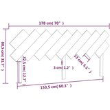  Uzglavlje za krevet Crno 178x3x80 5 cm od masivne borovine | shoptok.hr