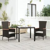 Maison Chic Vrtni Stoli - Stol za vrt z blazinami 2 kosa poli ratan črn JS742, (21877806) | Shoptok.si