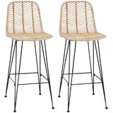  Barski stolac 2 pcs 44 x 52 x 111 cm Ratan i čelik | shoptok.hr