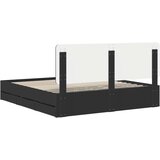  Krevetna konstrukcija Crna 180 x 200 cm Inženjersko Drvo | shoptok.hr