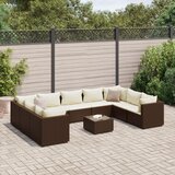  The Living Store Vrtna sedežna garnitura 10-delna z blazinami rjava poli ratan - Vrtna Sedežna Garnitura, (21479793) | Shoptok.si