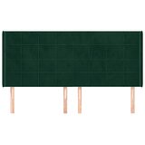  Uzglavlje s ušima tamnozeleno 183x16x118/128 cm baršunasto | shoptok.hr