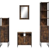  4-dijelni set kupaonskog namještaja boja hrasta drveni | shoptok.hr