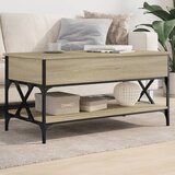 vidaXL Klubska mizica sonoma hrast 100x50x50 inženirski les in kovina | Shoptok.si