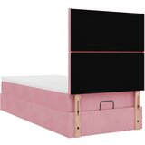 vidaXL Otomanski posteljni okvir z vzmetnicami roza 90x200cm žamet | Shoptok.si