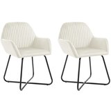 The Living Store Jedilni stoli 2 kosa krem žamet - Jedilni Stol, (21835803) | Shoptok.si