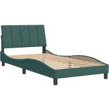  Posteljni okvir z vzglavjem temno zelen 100x200 cm žamet, (21081802) | Shoptok.si