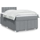 vidaXL Box spring postelja z vzmetnico svetlo siva 120x200 cm blago Cene