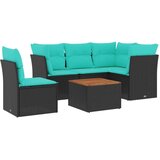  Vrtna sedežna garnitura 6-delna z blazinami črn poli ratan, (21112848) | Shoptok.si