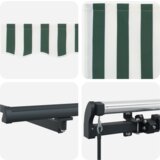 vidaXL ručna povlačna tenda zelena i bijela 400x300 cm | shoptok.hr