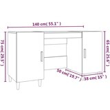  Radni stol crni 140 x 50 x 75 cm od konstruiranog drva | shoptok.hr