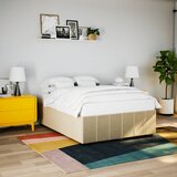  Okvir za krevet bez madraca krem 160x200 cm od tkanine | shoptok.hr