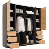 CARRYHOME OMARA ZA OBLAČILA, barve grafita, hrast artisan | Shoptok.si