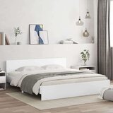 vidaXL Okvir za krevet s uzglavljem i LED bijeli 180x200 cm | shoptok.hr
