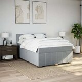  Krevet box spring s madracem svjetlosivi 140x200 cm od tkanine | shoptok.hr
