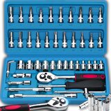  Retoo O651 set nastavljivih ključev in bitov 46 delov – 1/4", račna, nastavki in kovček | Shoptok.si