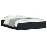 vidaXL Posteljni okvir s predali črn 140x190 cm inženirski les | Shoptok.si