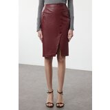 Trendyol Limited Edition Dark Red Snakeskin Slit Midi Woven Skirt | Eponuda.ba