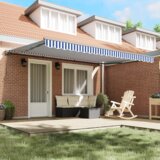  Okvir tende Modra in bela 450 × 300 cm Poliester s PU premazom, (5000206504) | Shoptok.si