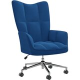 vidaXL Stolica za opuštanje plava baršunasta | shoptok.hr