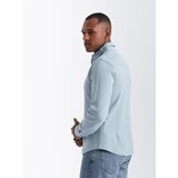 Ombre Men's SLIM FIT shirt in decorative fabric - blue | shoptok.hr