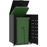 vidaXL Spremište za jednu kantu za otpad crno 69 x 79 x 117 cm čelično | shoptok.hr