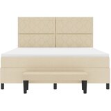  Krevet s opruga kutije s uzglavljem Krema 180 x 200 cm tkanina | shoptok.hr