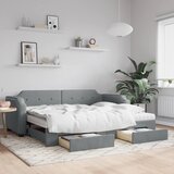  Dnevni krevet na razvlačenje svjetlosivi 90 x 200 cm od tkanine | shoptok.hr